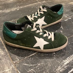 Golden Goose GGDB Green Suede Sneakers